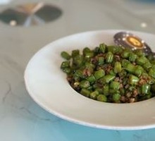 Stir-fried四季豆with olive and minced meat