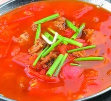 Stewed Beef Brisket with Tomatoes in Pot