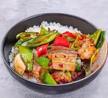 Fried Pork with Tofu Skin Rice