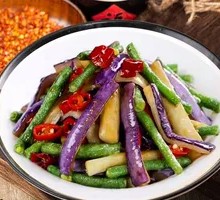 Eggplant with Green Beans Braised