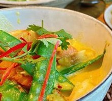 Thai Yellow Curry Sea Bass with Shrimp Rice