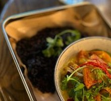 Thai Yellow Curry Sea Bass with Shrimp Rice