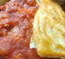 Braised Flatbread with Chicken Cutlet