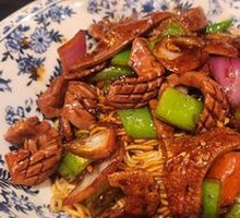 Stir-fried猪肝 and腰花 Noodles