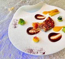 Ginger Fish with Broccoli Cream Sauce and Black Garlic Aioli