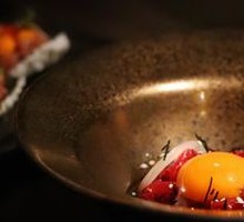 Raw Beef with Egg Salad