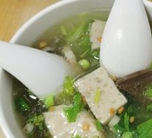 Minced Meat Dumpling Duck Blood Soup