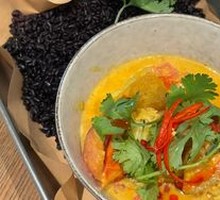 Thai Yellow Curry Sea Bass with Shrimp Rice