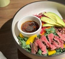 Pan-Seared Beef with Nuts and Rice Bowl