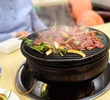 Grilled Meat on Iron Skillet