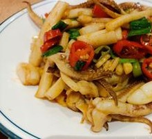 Rice Cake with Squid