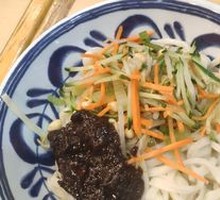 Noodles with Fried Sauce and Wheat Strips
