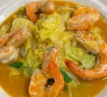 Braised Large Shrimp with Chinese Cabbage