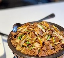 Grilled Meat on Iron Skillet