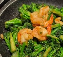 石烹虾西兰花