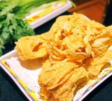 Fried Tofu Skin with Greens, Large Portion