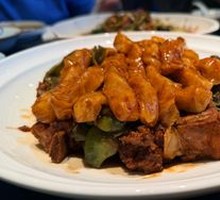 Pork Ribs with Flat Beans and Corn Dumplings