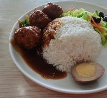 Braised Pork Meatballs with Rice
