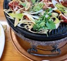 Grilled Meat on Iron Skillet