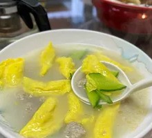 Egg Dumpling and Meatball Soup
