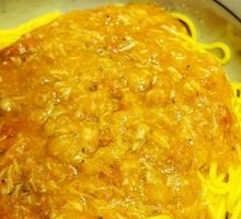 Crab Roe Chicken Broth Noodles