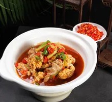 Spicy Fish Roe and Tripe Hot Pot