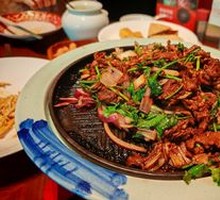 Grilled Meat on Iron Skillet