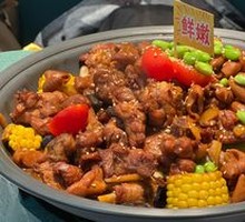 Stewed Chicken with Pig Intestines