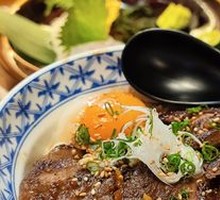Steak with温泉 Egg Rice