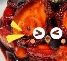 Truffle-aged wine braised pork belly with abalone