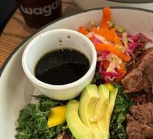 Pan-Seared Beef with Nuts and Rice Bowl