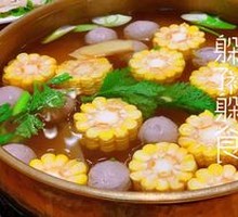 Hand-Pounded Beef Tendon Meatballs Hot Pot Base