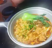 Special Broad Noodles with Pea and Pork Sauce