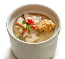 Shiitake Mushroom and Pork Meatball Soup