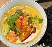 Thai Yellow Curry Sea Bass with Shrimp Rice