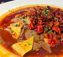 Spicy Sichuan-style Boiled Duck Blood with Eels