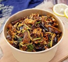 Grilled Pork and Eggplant Rice Bowl