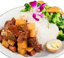 Braised Beef Brisket with Potato Rice