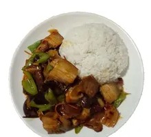Spicy Pork Stir-fry Rice Bowl