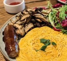 Australian Grain-Fed Beef Sausage with Fried Egg