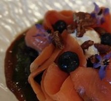 Smoked Salmon with Bell Pepper Almond Sauce