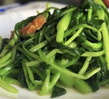 Fried Pork Crumbs with Mustard Greens