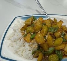 Three Fresh Vegetables Rice Bowl