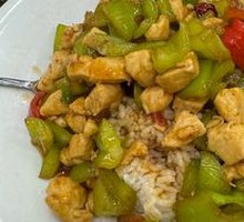 Spicy Chicken Cubes over Rice