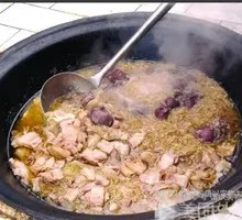 Pork Stew in Large Iron Pot