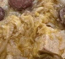 Sour Cabbage with Pork Belly and Blood Sausage