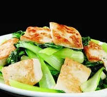 Pan-fried tofu with bok choy