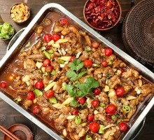 Sichuan-style spicy frog with pickled ginger and chili