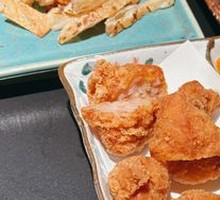 Fried Potato Sticks with Chicken Pieces