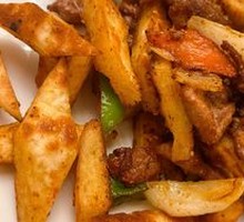 Spiced Flatbread Stir-Fry with Meat